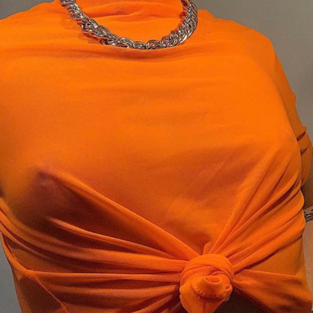 *BRIGHT ORANGE MESH T-SHIRT*